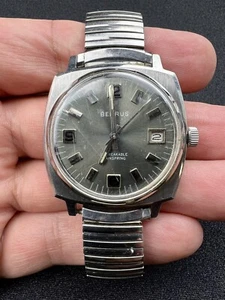 VINTAGE BENRUS MENS WRIST WATCH UNBREAKABLE WATER RESISTANT OLD ANTIQUE VTG - Picture 1 of 10