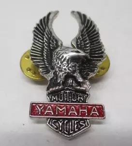 Yamaha Silver & Red Motorcycle Bike Cruiser Rider Vest Jacket Eagle Metal Pin - Picture 1 of 11