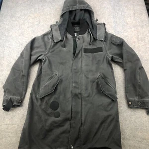 G Star rohe Jacke Herren klein grau U-Boot mit Kapuze Parka voller Reißverschluss - Bild 1 von 17