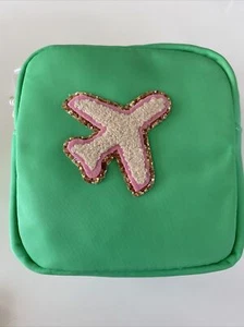 Stoney Clover Lane Mini Pouch Airplane Patch Green Avocado NWT - Picture 1 of 8