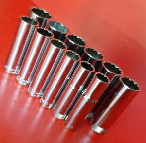 NEW CRAFTSMAN TOOLS 12 Pc Deep 3/8" Drive METRIC 12 Point Socket Set 10-19 21 22 - Picture 1 of 10
