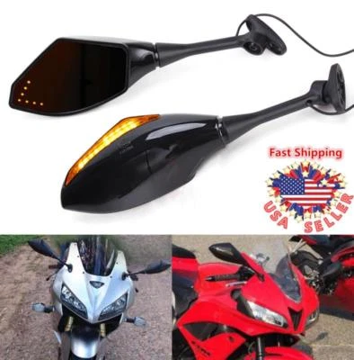 Espejos retrovisores con señales de giro LED aptos para Honda CBR1000RR 2008-2016 2015 2014 Foto 1 de 4