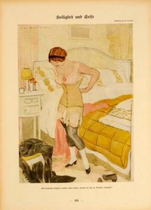 SIMPLICISSIMUS 1913 BY MARCELLO DUDOVICH BOUDOIR ON LINEN ORIGINAL - Picture 1 of 1