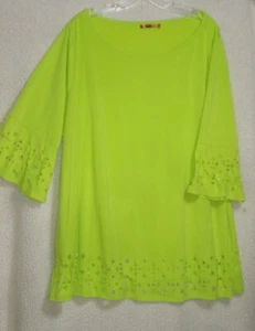 BELLDINI LIME Florecent BEACH POOL COVER UP DRESS or Dress size 1x 2x - Picture 1 of 4