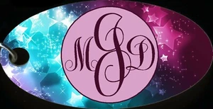 Personalized Custom Monogrammed Stars Astrology Solar Design Oval Keychain NEW - Imagen 1 de 1