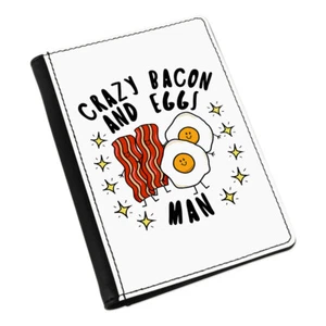 Crazy Bacon And Eggs Man Stars Passport Holder Cover Case Funny Food Breakfast - Picture 1 of 1