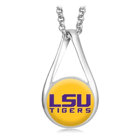 Yellow LSU Tigers Womens Sterling Silver Necklace Louisiana State Gift D28 Cover