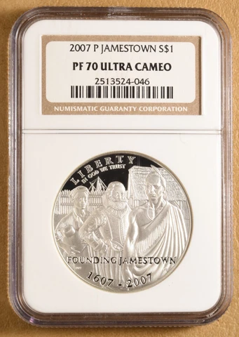 2007 P Jamestown Commemorative Silver Dollar NGC PF 70 Ultra Cameo Cover