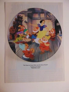 1992 DANCE of SNOW WHITE and the Seven Dwarfs Plate Walt Disney issue print ad - Picture 1 of 1