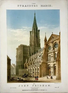 1872 Strassburg March, Pridham, large folio colour lithograph, music, foreign to - Picture 1 of 5