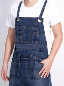 Grembiule denim tasche cottura cucina chef barbiere caffè casa giardino lavoro unisex - Foto 1 di 16