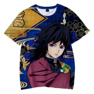 Demon Slayer Tomioka Giyuu Anime Harajuku Fashion Short Sleeve T-Shirt Otaku - Image 1 of 4
