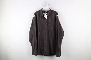 New Merrell Mens Size Large Power Pin Striped Collared Button Shirt Brown - Picture 1 of 16