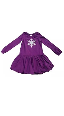 EUC Gymboree Girls Dress Sz 5 Color Happy Snowflake Purple *FROZEN Party Dress* - Image 1 of 4