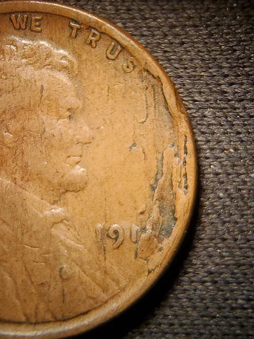 1911 Wheat Cent With Large Obverse Lamination Error Planchet Flaw *g9 Cover