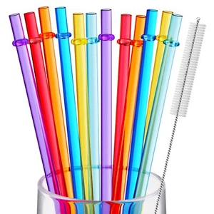 12 Pieces 11 Inches Reusable Plastic Straws for Tall Cups and Tumblers, BPA-F... - Picture 1 of 5