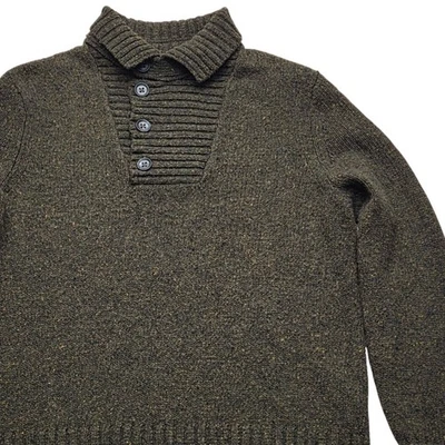 Suéter Banana Republic Cuello Chal Mezcla Lana de Cordero Verde Moteado Para Hombres Grande Foto 1 de 4