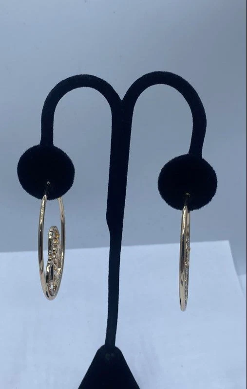 Juicy Couture Gold-tone cz heart Hoop Earrings 12.6g - Image 1 of 4