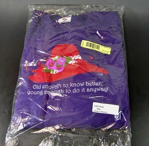 RED HAT SOCIETY Sweatshirt "Old Enough To Know Better, Young Enough......",  NIB - Picture 1 of 5