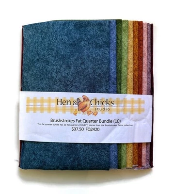 Fat Quarter Bundle - Brushstrokes Henry Glass & Co. Blenders 10 Colors - Image 1 of 4