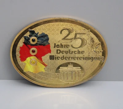 25 Jahre Deutsche Wiedervereinigung 3. Oktober 1990 XXL Medaille Oval ca.85x61mm - Bild 1 von 4