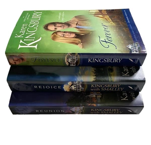 Karen Kingsbury Rejoice Reunion Forever Books Gary Smalley 3 Book Set Redemption - Picture 1 of 12