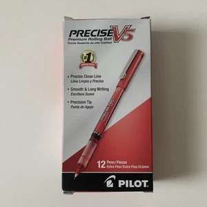 Box of 11 Pilot Precise V5 Rollerball Pen 35336 Extra Fine 0.5mm Red Ink - Picture 1 of 4