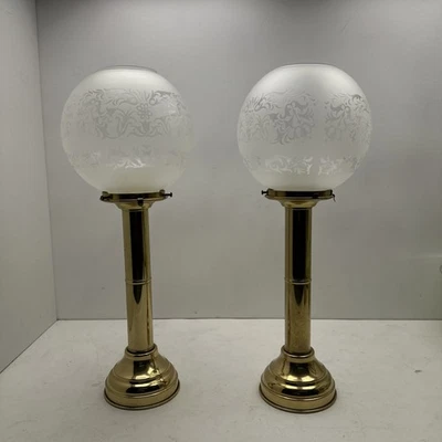 Пара винтажных голландских DHR 1930 морские корабли фонарь латунное стекло закусочная подсвечник - Изображение 1 из 4