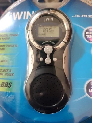 JWIN JX-M20 AM/FM Digital Tuning Radio Wecker eingebauter Lautsprecher & Ohrhörer  - Bild 1 von 4