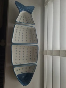 Laura Ashley Stoneware Fish Design Serving Dish - Picture 1 of 12