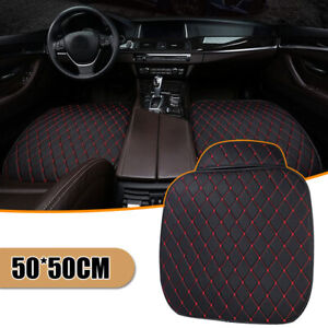 Car Front Seat Cover Protector Breathable PU Leather Pad Mat Chair Cushion Black