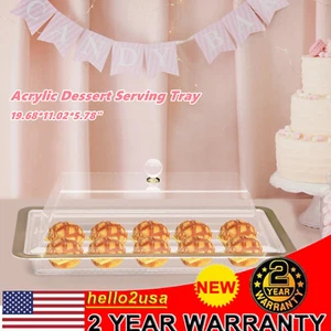 Acrylic Wedding Cake Display Plate Cookies Deserts Stand Serving Tray with Lid - Picture 1 of 19