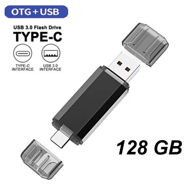 Type C Flash Drive 128GB 2 in 1 OTG USB 3.0+USB C Memory Stick Thumb Drive - Image 1 of 4