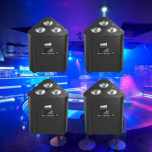 4PCS Rechargeable Triangle Par Light DJ Light 4IN1 LED RGBW Disco Light KTV Show - Picture 1 of 8