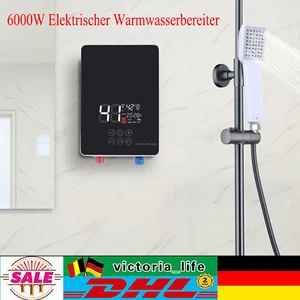 Scaldabagno Elettrico 6000W Doccia Scaldabagno Impianto Termostato - Foto 1 di 22