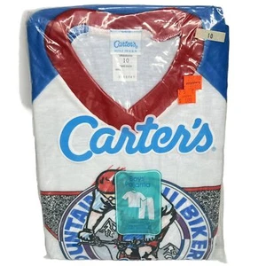 Vtg Boys Pajama Set Carters Size 10 Short Sleeve Long Pants Mountain Biking NEW - Picture 1 of 9