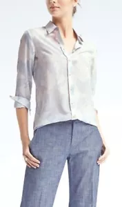 Banana Republic Women SZ XL Easy Care Dillon Fit Floral Print Blouse Shirt $78 - Picture 1 of 2