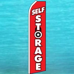 SELF STORAGE Flutter Flag Tall Curved Advertising Sign Feather Swooper Banner - Picture 1 of 5