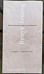 2007 BEUYS + BARNEY alla PEGGY GUGGHENEIM COLLECTION di VENEZIA DEPLIANT - Imagen 1 de 3