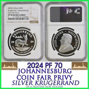 2024 Silver Krugerrand JOHANNESBURG PRIVY NGC PF70 South Africa proof R1
