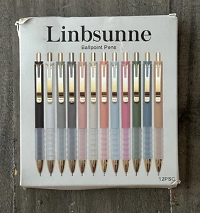 Linbsunne Pack of 12 Ballpoint Pen w/ Medium 1.0mm Point & Super Soft Grip - Picture 1 of 7