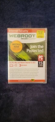 Webroot Secure Anywhere Internet Security Plus  3 Devices Factory Sealed New #ML - Image 1 of 3
