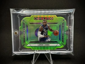 Lebron James Die-Cut 2020 Obsidian Eclipse Electric Etch Green Case HIT Lakers - Picture 1 of 2