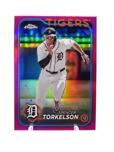 2024 Topps Chrome Pink Refractor #73 Spencer Torkelson Detroit Tigers - Picture 1 of 3