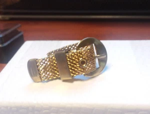 3.5" Gold Tone Buckle Mesh Ring 04-01-2025 - Picture 1 of 13