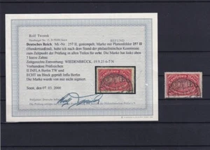 Deutsches Reich 257 II gestempelt, seltener Plattenfehler, Befund Tworek - Bild 1 von 1