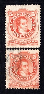 Argentina 1868 pare stamps Mi# 20I used/MNG CV=19.45$ - Picture 1 of 2