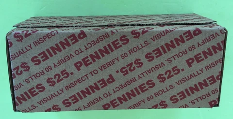2021 D Sealed Bank Box of 50 rolls 2,500 coins Cover