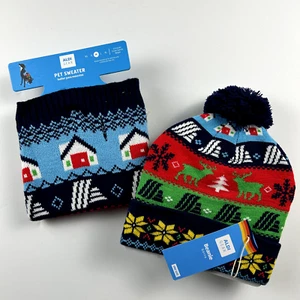 ALDI Gear Beanie & Matching MEDIUM Pet Sweater Limited Edition Multicolor - Picture 1 of 13