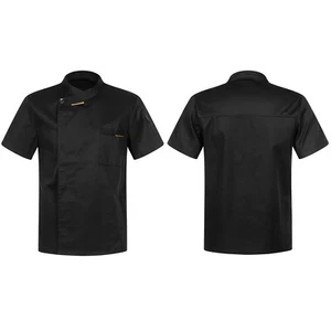Womens Mens Tops Cookings Chef Coat Canteen Patchwork Work Pockets Kitchen Cook - Picture 1 of 59